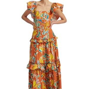 LA DOUBLEJ Scarlett Floral Tiered Maxi Dress